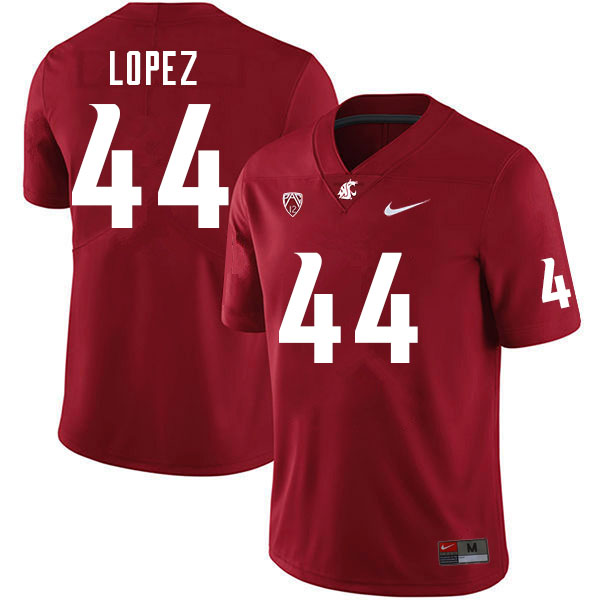 Washington State Cougars #44 Gabriel Lopez College Football Jerseys Sale-Crimson
